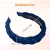 VOCOSTE Solid Wide Headbands, Non-slip Fashion, Navy Blue Hair Hoop, 1.18inch Wide, for Girl Women