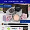 The Everlasting Eye 5 Piece Waterproof Makeup Set. Gel Eyeliner, Creme Eyeshadow, 2 brushes and Mesh Bag. Paraben-free, Talc-free, Cruelty-free. Brighten Up/Chocolate Kiss 2202