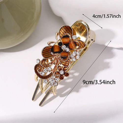 3 PCS Rhinestone Hair Accessories: Duckbill, Butterfly Barrettes with Glitter Crystals, Decorative Hair Claws, and Thick Crystal Hairpins for Women