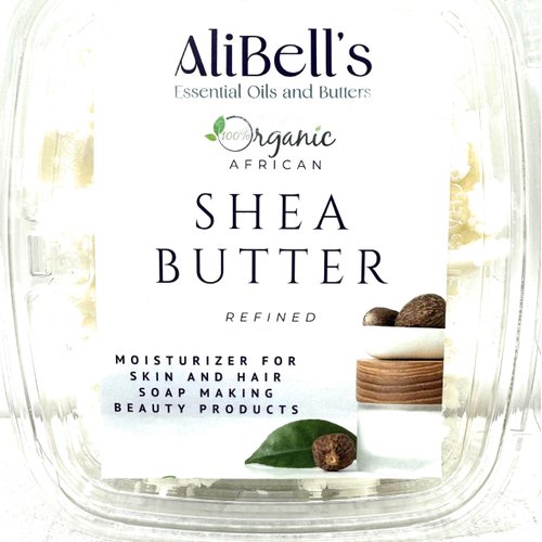 AliBell's 16 oz Organic Shea Butter, refined natural, for soap, body butter, lotion, DIY beauty, extra moisturizing (16 oz)