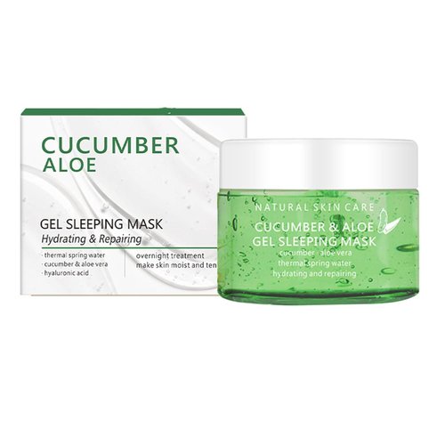 Grospe Hydrating Hyaluronic Acid Face Mask - Cooling Gel Mask with Cucumber Extract for All Skin Types - Overnight Sleeping Mask for Deep Moisturizing After Sun Care and Acne Improvment