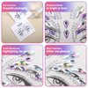 WRBAJIS Christmas Face Gems Stick on Glitter Face Jewels for Women Self-adhesive Eyes Face Rhinestone Crystal Temporary Tattoo Stickers for Xmas Makeup Dress-up Festival Holiday Party Decoration 2Pcs