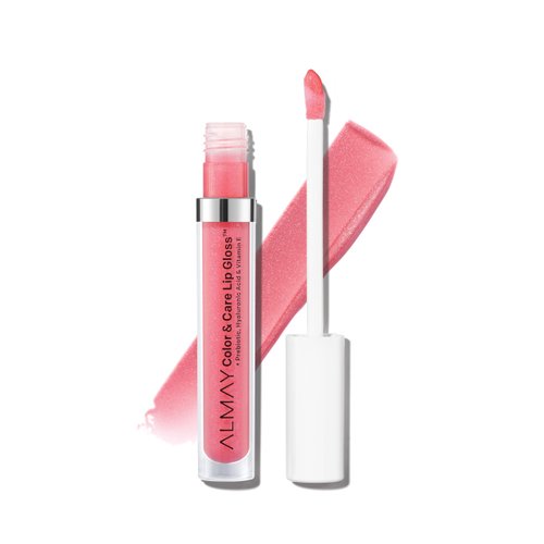 Almay Color & Care Hydrating Lip Gloss, Lip Makeup Stocking Stuffers for Women, Soft Natural Colors, Hyaluronic Acid, 100 Pink Twilight, 0.1 fl oz