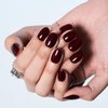 Press on Nails Extra Short Oval, GLAMERMAID Gothic Handmade Burgundy Jelly Gel Nails Polish Glue on Nails, 30Pcs Round Reusable Fake Nails Acrylic False Nails Manicure Kits for Women Gift