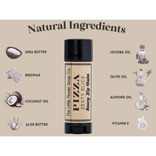 Pizza Lip Balm - Funny Chapstick Stocking Stuffer for Men and Women Teens and College Age Boys Unique and unusual handmade christmas gifts