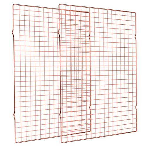 Briout Cooling Rack for Baking, 2-Pack 16x10 Inches Baking Rack, Thick Wire Cookie Rack for Cooking, Roasting, Grilling, Drying, Oven Safe, Fits Half Sheet Pan, Rose Gold