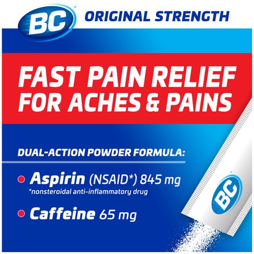 BC Powder Original Strength Pain Reliever, Aspirin Dissolve Packs, 6 Count