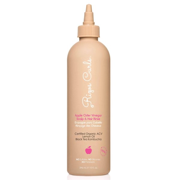 Rizos Curls Apple Cider Vinegar Scalp & Hair Rinse, Clarifies and Detox to Remove Product Buildup, Balance Oils, Revive Hair & Scalp, Enhances Softness & Shine, For All Hair Types 1a - 4c, 10 oz