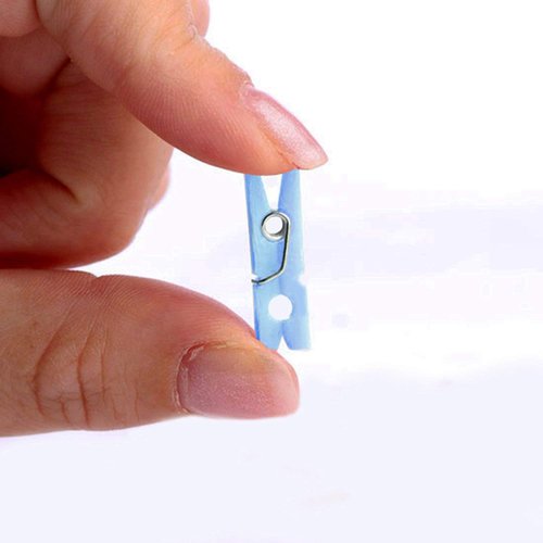 Gamilys 60 Pack 1.4" Inch Mini Blue Clothespins，Plastic Baby Shower Favors Party Game Scatter Decorations DIY Baby Boy Girl Gender Reveal Parties - Don't Say Baby Game