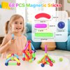 BEBOAN 68pcs Magnetic Building Blocks Stem Toy for Kids Toddlers Ages 3-5/4-8 Boys & Girls, Preschool Educational Learning Classroom Must Haves Magnet Sticks and Balls Toys Gift Set
