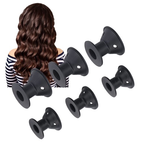 Betued Magic Hair Rollers, 20pcs Mushroom Shaped Silicone Hair Curler Set, Gentle on Hair, Household Women Girls Hair Styling Tool for All Hair Lengths Black