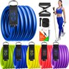 SmarterLife Resistance Bands for Working Out, Physical Therapy - Workout Bands for Women, Men - Tone Arms, Legs, Chest, Booty - 5 Exercise Bands with Handles, Ankle Straps, No-Slip Door Anchor, Bag