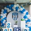 Soccer Balloon Arch Kit,Royal Blue White Metallic Silver Football Balloons for Kids Boy Soccer Birthday Party Decorations Baby Shower Wedding Anniversary Graduation Sport Themed Party Supplies