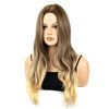 MocNeavian 24 Inches Blonde Wigs Long Wavy Wigs for Women Middle Part Ombre Blonde Wigs for Women Natural Looking Synthetic Heat Resistant Fiber Wig Women's Wigs for Daily Use Women's Charming Wigs