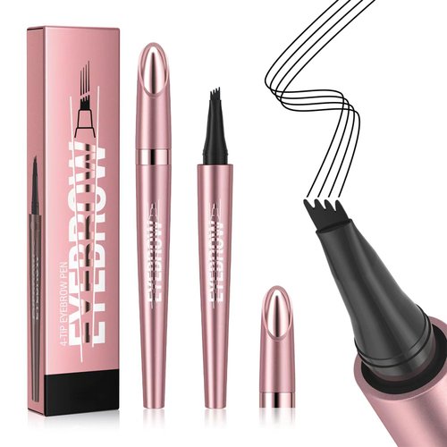 Generic Eyebrow Pencil,3D Microblading Eyebrow Tattoo Pencil 4 Fork Tip,Eye Makeup Long-Lasting Waterproof & Smudge-proof Natural Eyebrow Hair Eyebrow Pencil (3#light brown)