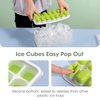 DOQAUS Ice Cube Tray with Lid and Bin, 4 Pack Silicone Plastic Ice Cube Trays for Freezer with Ice Box, Ice Trays with Ice Container, Stackable Ice Tray with Storage Ice Bucket Kits,Ice Tong,Ice Scoop