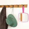 DVHOK Handheld Mirror, Portable Hand Mirror with Hanging Hole in Handle, Pink 7.4" W x 10.4" L