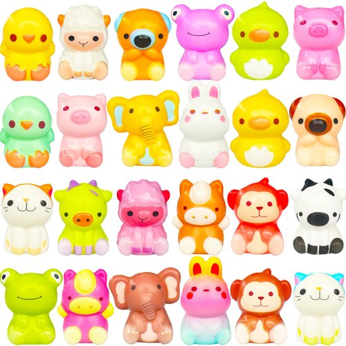 Eerrhhaq 24 Pcs Party Favors Filled with Squishy Toys,Slow Rising Squishies Toys,Stress Relief Squeeze Toys for Kids,Birthday Gifts,Pinata Stuffers,Carnival Goodie Bag Stuffers