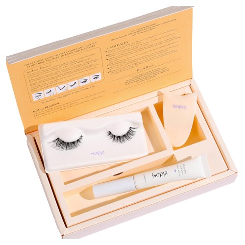 ISOPIA False Eyelashes, Ultra Soft Clear Band Lashes Wispy, Reusable Strip Lashes, Natural Lashes 1s Wearing Starter Friendly Kit (ECHO)