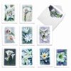 The Best Card Company - 10 Sympathy Thank You Cards (4 x 5.12 Inch) - Boxed Flower Condolence Gratitude - Blooming Memories M6598STG-B1x10