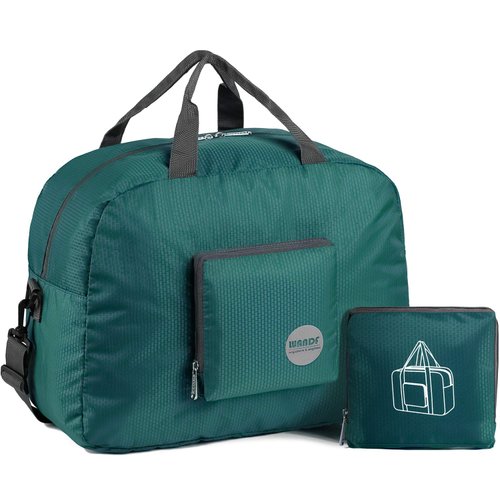 WANDF for Spirit Airlines 16" Foldable Travel Duffle Bag for Travel Gym Sports Weekender Bag Personal Item Bag (Dark Green 16", 16 inches (20 Liter))…