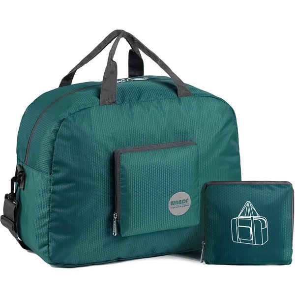 WANDF for Spirit Airlines 16" Foldable Travel Duffle Bag for Travel Gym Sports Weekender Bag Personal Item Bag (Dark Green 16", 16 inches (20 Liter))…