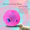 Eilin Dog Toy Balls Food Dispensing Interactive Puzzle Toy Ball Dog Chew Toys Balls Tough Durable Rubber Pet Ball for Small Medium Dogs IQ Training Teeth Cleaning (Pink)