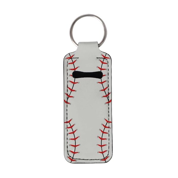 Baxinh Chapsticks Holder for Lipstick, Lip Balm Gloss Holder for Women Lippy Clip Chapstick Keychain with Baseball Pattern