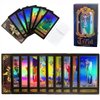 QNCIGER Tarot Cards Set, 78 Tarot Cards for Beginners, Surface Laser Tarot Card Deck with English Instructions Book