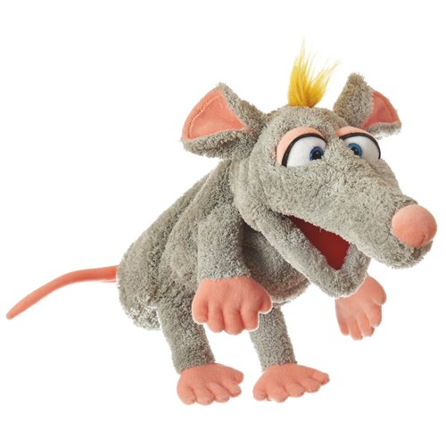 Living Puppets 12-Inch Grey Mouse Hand Puppet - Fine European Design, Ultra-Soft and Cuddly, Promotes Child Development, Safety Certified, Teacher-Recommended for Boys and Girls