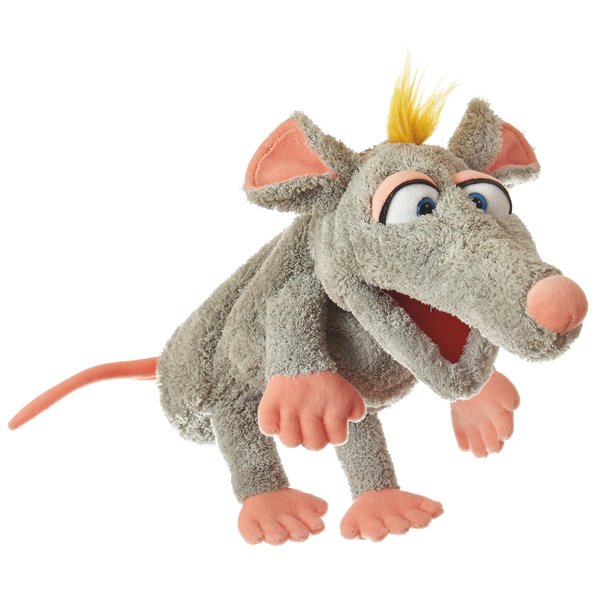 Living Puppets 12-Inch Grey Mouse Hand Puppet - Fine European Design, Ultra-Soft and Cuddly, Promotes Child Development, Safety Certified, Teacher-Recommended for Boys and Girls
