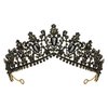 SWEETV Black Tiara Crown, Gothic Wedding Tiara for Women, Goth Birthday Crown, Costume Party Accessories for Prom Halloween Pageant