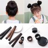 Hair Bun Maker French Twist Hair Fold Wrap Snap - Ballet Bun for Women and Kids (1 Brown, 1 Light Brown，1 Black)