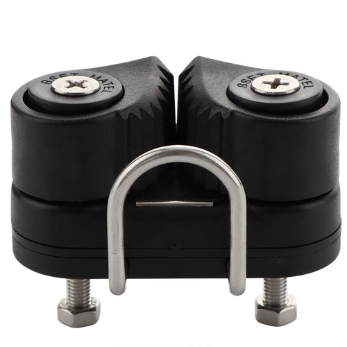 VTurboWay Cam Cleats with Wire Flaired Leading Ring(Black), Plastic Cammatic Cleats, Composite 2 Row, Boat Pilates Equipment Fast Entry, Maximum for line:15mm Diameter，Minimal for line:3mm Diameter