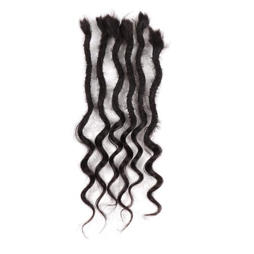 Loc Hair Extensions, Real Human Hair, Full Head Permanent Dreadlock Extensions, Suitable for Men and Women (20 strands 10inch 0.6cm, Natural black)