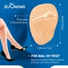 ZUCNANA Metatarsal Pads | 2 Pairs High Heel Inserts | Soft Gel Shoe Inserts for Women | Reusable Ball of Foot Cushions for Women Foot Pain Relief and Comfort | One Size Fits Foot Pads (Golden)