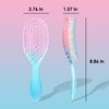 CANDYBRUSH Wet Hair Brush for Blow Dryer Detangling Curved Vented Drying for Straight Fine Hair for Women Round Detangler Soft Bristles Scalp Massage Medium Pink-Blue Colorful Gradient