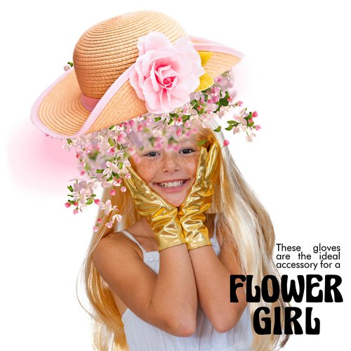 Skeleteen Metallic Gold Costume Gloves - Shiny Gold Princess Evening Stretch Dress Glove Set for Men, Women and Kids