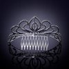 Bseash Mini 4.4" Silver Crystal Tiara Crown Headband Princess Elegant Crown with combs pin for Women Girls Bridal Wedding Prom Birthday Party