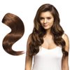 Clip-In Hair Extension Set by Joi Hair, Clip Sewn Machine Weft, Premium Remy Human Hair, Full Set for Full Head, 120g, 160g, 220g 20" (120 Grams Joi Full for Fine Density, 6 Chestnut Brown)