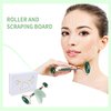 Quartz Rose Jade Roller and Gua Sha Facial Set Kit for Face Skincare, Stone Sculpting Tool, Massager Roller for Skin Care,Gift For Men And Women (Green)