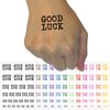 Good Luck Fun Text Temporary Tattoo Water Resistant Fake Body Art Set Collection - Dark Green (One Sheet)