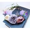 LLinfflr Boho Flower Crown Flower Garland Headband Hair Wreath Floral Halo Headpiece with Ribbon Wedding Party Lavander