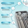 KOHEEL Dental Tools with Metal Case, 8 Count Teeth Cleaning Tools Set, Remove Plaque, Oral Care Hygiene Kit with 2 Type of Tongue Scraper, Tartar Scraper, Gum Cleaner, Dental Probe and Dental Tweezer