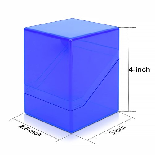 KKU 4 Pack Card Deck Cases, Trading Card Storage Boxes Acrylic Card Holder Cases, Deck Storage Box Hold 400+ Sleeved Cards Fit for Sport Cards (4 Colors)