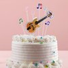 ZEIZOMZER Guitar Cake Topper Kit (7 Pcs), Acrylic Music Cake Toppers, Music Themed Cake Decorations, Music Notes Cake Toppers for Birthday, Music Themed Party