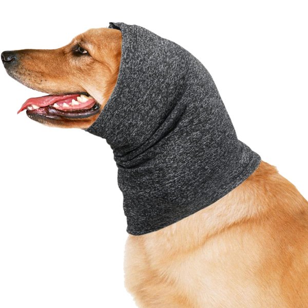 QIYADIN Pet Soft Snoods for Dogs, Quiet Ears Muffs Thunder Hat for Dog, Calming Dog Hood for Noise Protection, Anxiety Relief Head Wrap Ear Cover for Dog and Cats (Small, Black)