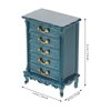 1pcs Miniature Chest of Drawers: Dollhouse Blue Tall Drawer Cabinet 1:24 Scale Mini Nightstand for Doll House Accessorie 2.12in ABS