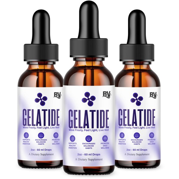 BLUE VIBE Gelatide Liquid Drops, Gela Tide Advanced Maximum Strength Overall Health & Wellness Support Supplement, Gelatide Premium Daily Health and Overall Energy Formula (3 Pack - 6oz / 180ml)