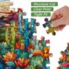 Cactus Puzzles for Adults 1000 Pieces and up, PICKFORU Stained Glass Puzzle Including Mosaic Art Cactus, Colorful Succulent Puzzles for Plant Lovers